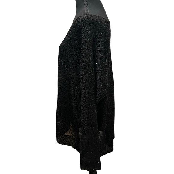 DKNY Sequin Embellished V-Neck Light Knit Sweater - XL - Picture 3 of 9